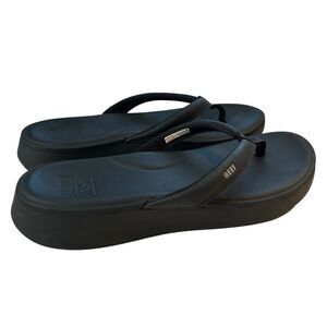 Reef Cushion Cloud Sandals Ortho Womens Sz 10 Black Flip Flop Arch Support
